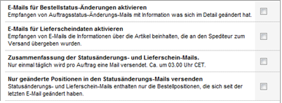 Benachrichtigungsoptionen