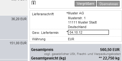 Lieferadresse überprüfen