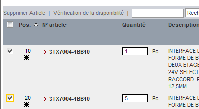 Deleting products from the cart