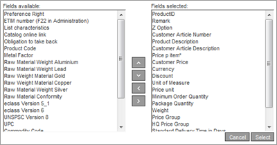 Select fields